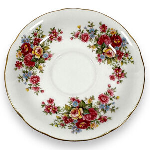 Vintage Paragon Flower‎ Festival Saucer Bone China Floral Plate White 5.5"